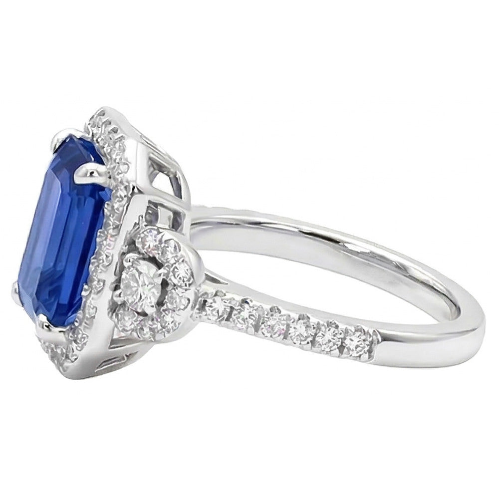 natural emerald sapphire 4.50ct ring top view