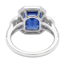 natural emerald sapphire 4.50ct ring profile view