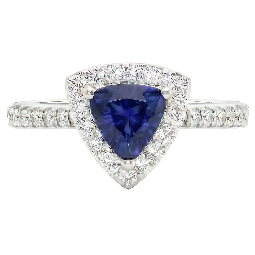 natural round sapphire 2ct ring side angle