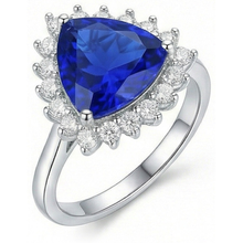 natural round sapphire 3.50ct ring side angle