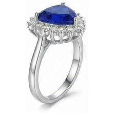 natural round sapphire 3.50ct ring top view
