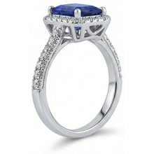 Natural Earth Mined Diamond Halo Wedding Ring Emerald Sri Lankan Sapphire 4 Carats