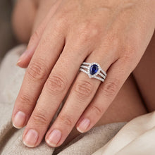 Natural Earth Mined Diamond Halo Wedding Ring Pear Blue Sapphire 2.50 Carats