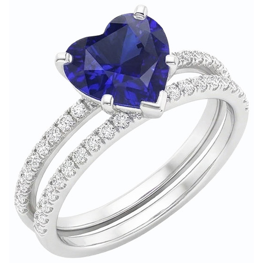 natural round sapphire 3.50ct ring side angle