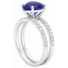 natural round sapphire 3.50ct ring profile view