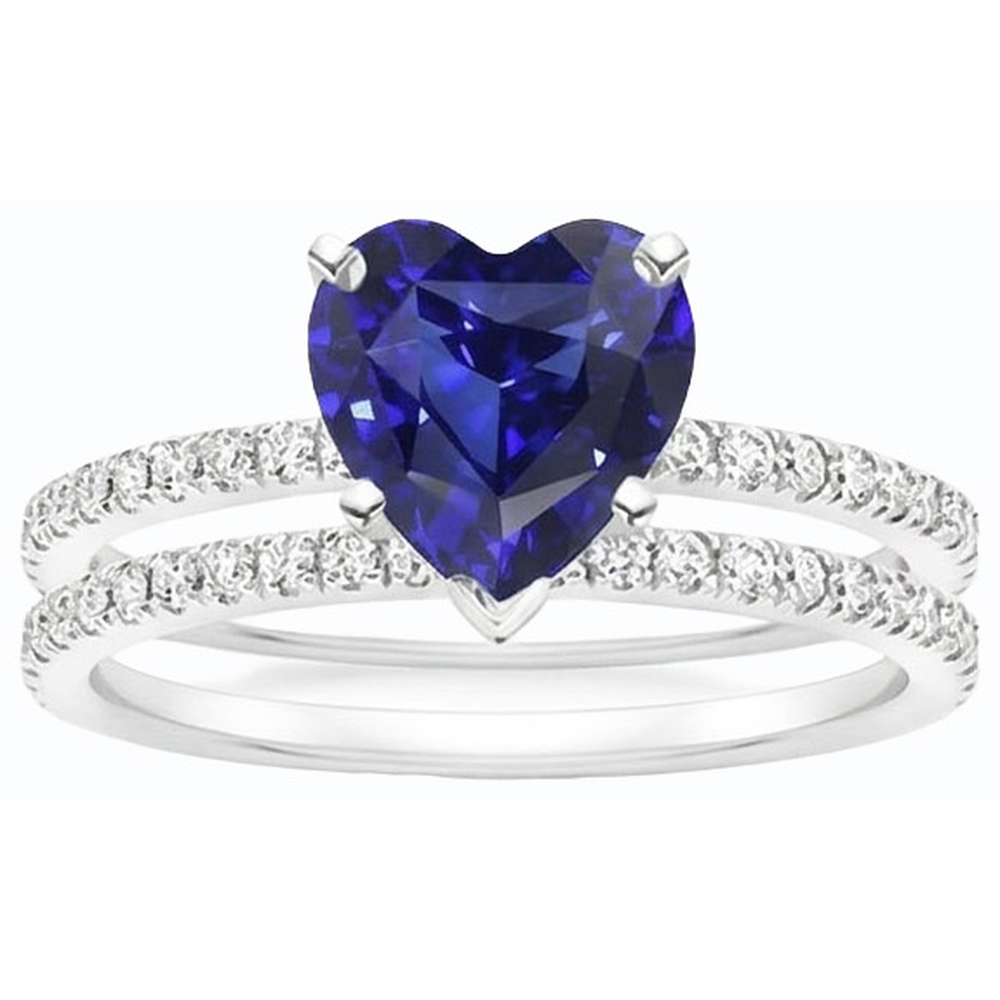 natural round sapphire 3.50ct ring close up detail
