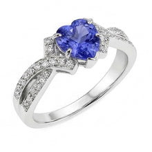 Natural Earth Mined Diamond Heart Cut Sapphire Ring Twisted Shank Jewellery 2.50 Carats