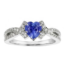 Natural Earth Mined Diamond Heart Cut Sapphire Ring Twisted Shank Jewellery 2.50 Carats