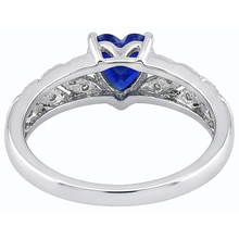 Natural Earth Mined Diamond Heart Halo Blue Sapphire Ring 2.50 Carats Leaf Style Jewellery