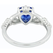natural round sapphire 2ct ring on white background