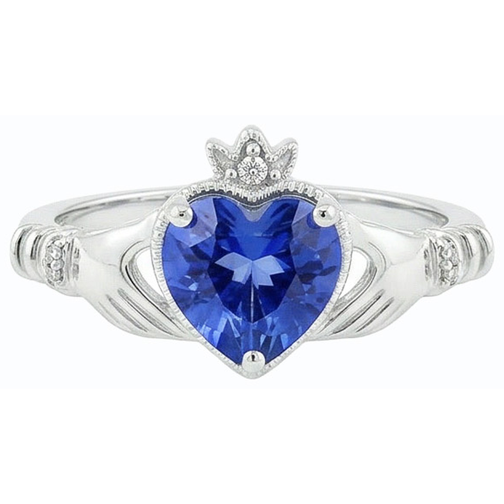 natural round sapphire 2ct ring side angle