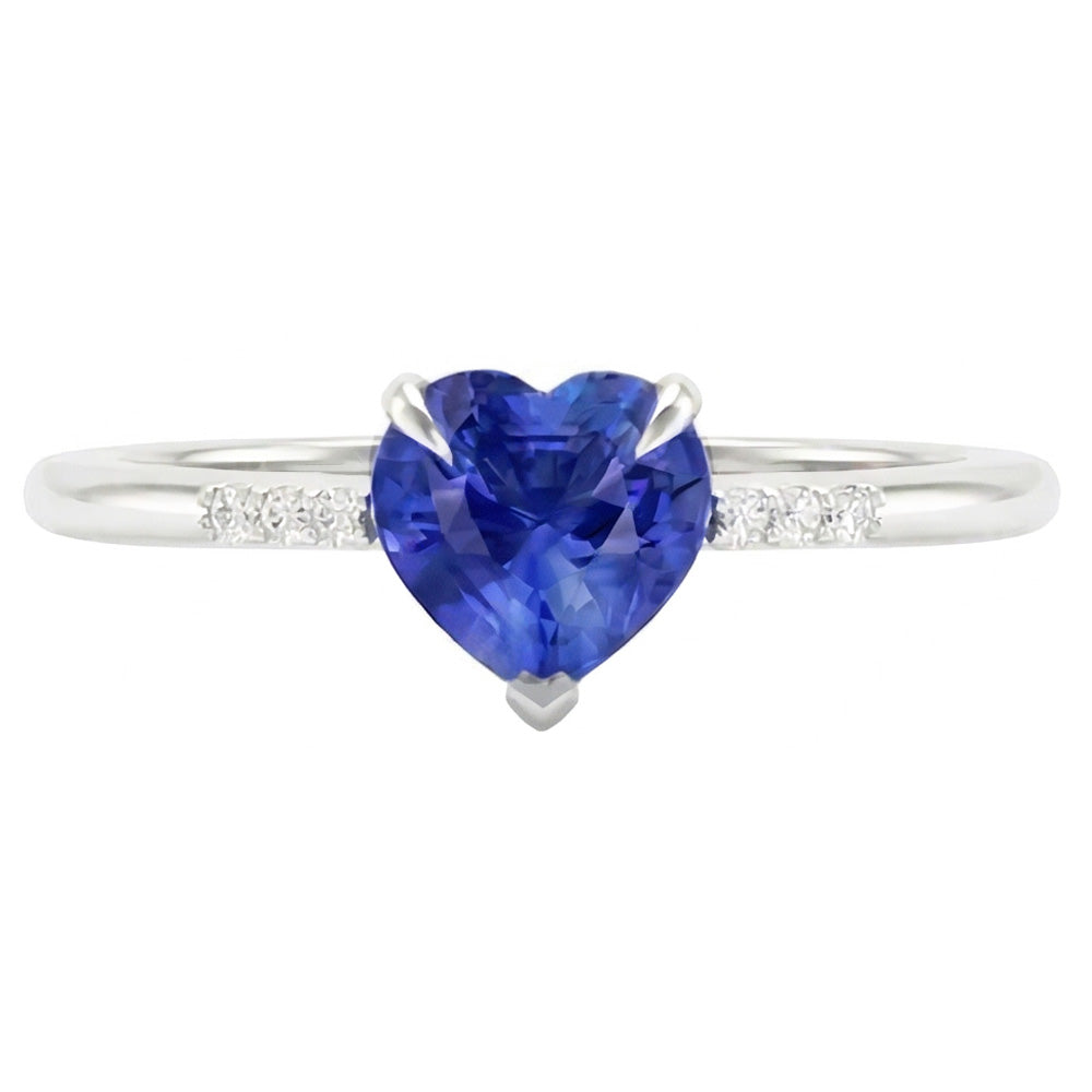 natural round sapphire 1.25ct ring side angle