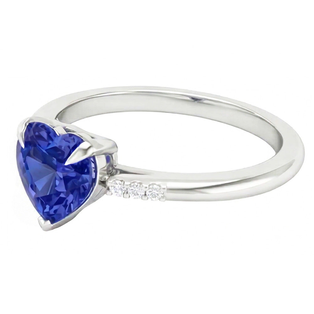 natural round sapphire 1.25ct ring top view