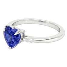 natural round sapphire 1.25ct ring top view