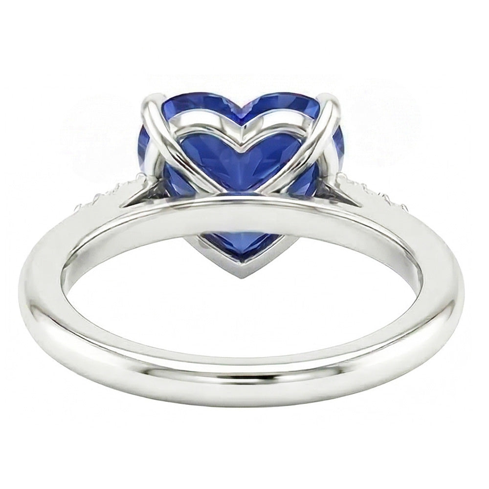 natural round sapphire 1.25ct ring profile view