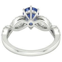 Natural Earth Mined Diamond Jewellery Ceylon Sapphire Ring Twisted Shank Style 3.50 Carats