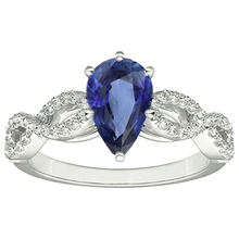 Natural Earth Mined Diamond Jewellery Ceylon Sapphire Ring Twisted Shank Style 3.50 Carats