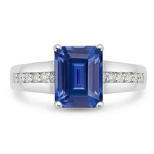 natural emerald sapphire 2.50ct ring side angle