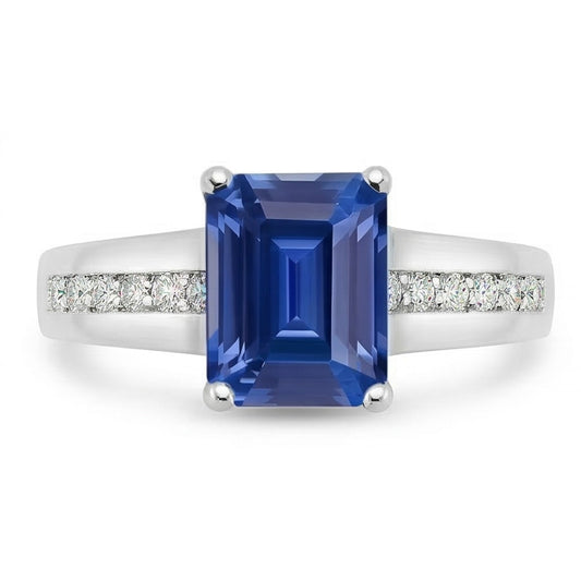 natural emerald sapphire 2.50ct ring side angle