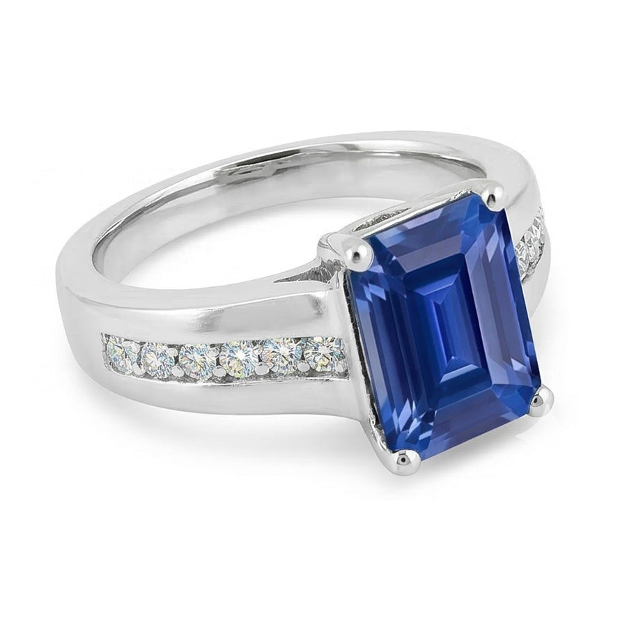 natural emerald sapphire 2.50ct ring top view