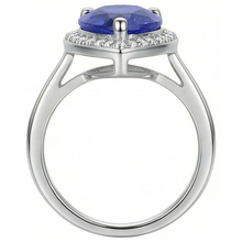 Natural Earth Mined Diamond Jewellery Halo Ceylon Sapphire Ring 4 Carats