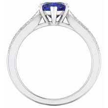 Natural Earth Mined Diamond Jewellery Heart Ceylon Sapphire Ring 2.50 Carats Accented