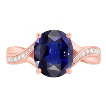 Natural Earth Mined Diamond Jewellery Oval Cut Deep Blue Sapphire Ring 3 Carats
