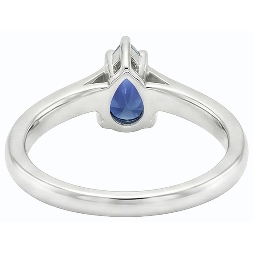 natural round sapphire 1.25ct ring top view