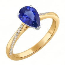 Natural Earth Mined Diamond Jewellery Ring Pear Shaped Ceylon Sapphire 2.50 Carats