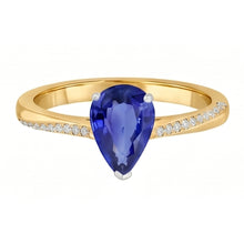 Natural Earth Mined Diamond Jewellery Ring Pear Shaped Ceylon Sapphire 2.50 Carats