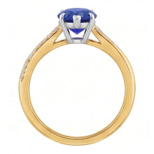 Natural Earth Mined Diamond Jewellery Ring Pear Shaped Ceylon Sapphire 2.50 Carats