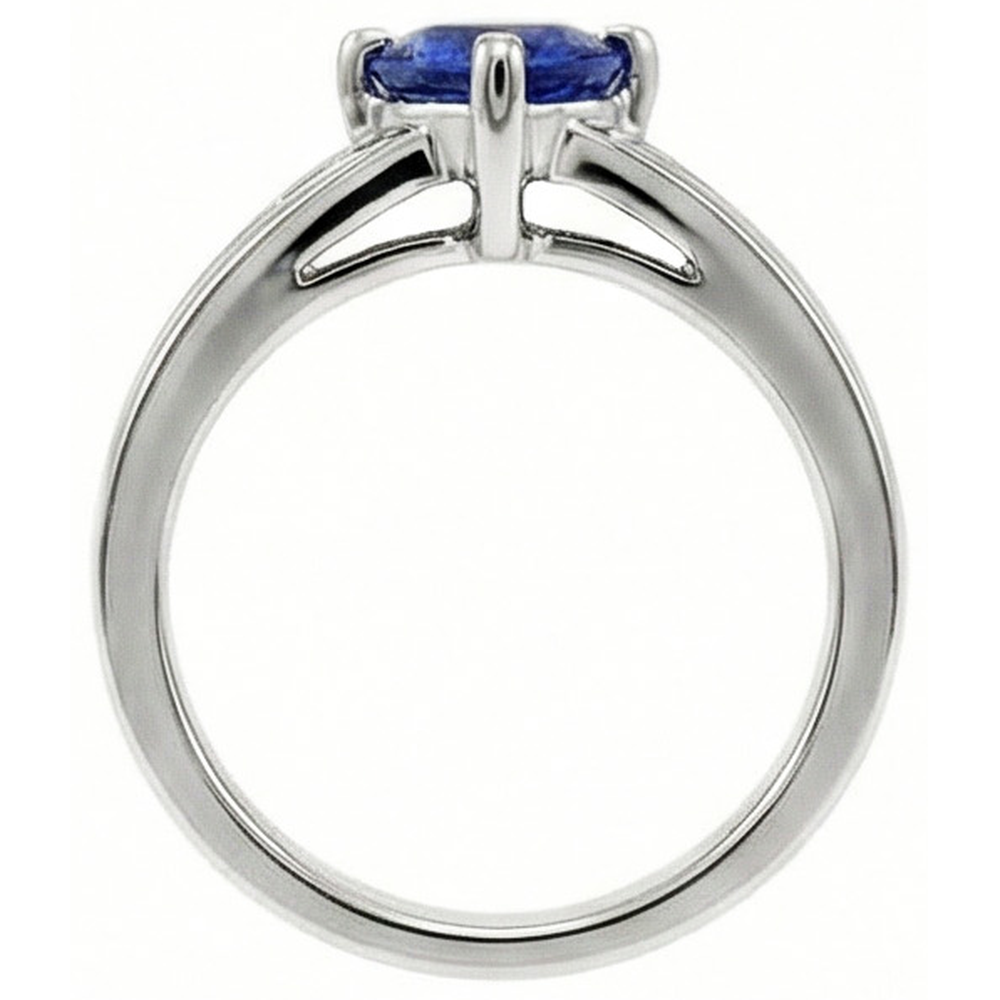 Natural Earth Mined Diamond Jewellery Trillion Blue Sapphire Ring 1.25 Carats 5 Stone Style