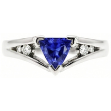 Natural Earth Mined Diamond Jewellery Trillion Blue Sapphire Ring 1.25 Carats 5 Stone Style