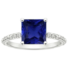 natural round sapphire 5.25ct ring profile view