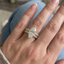 Natural Earth Mined Diamond Marquise Pave Ring And Band Set