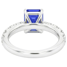 Natural Earth Mined Diamond Pave Setting Ring Emerald Ceylon Sapphire 5 Carats
