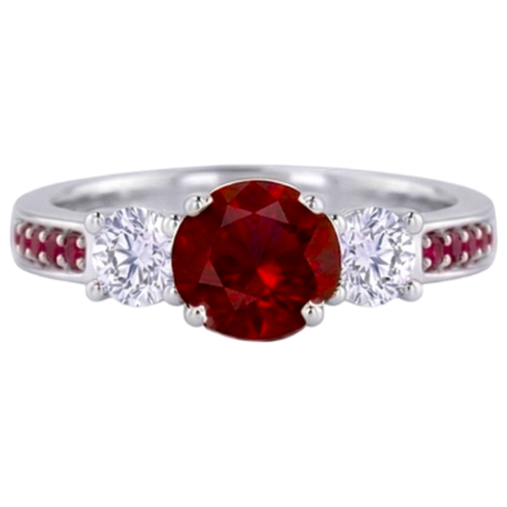Natural Earth Mined Diamond Ring 1.07 Carats Burmese Ruby Women Jewellery New