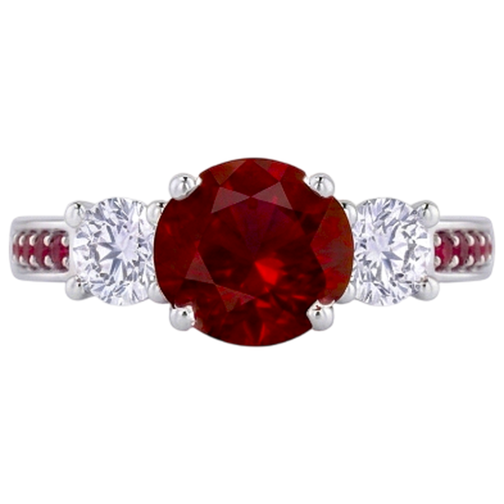 Natural Earth Mined Diamond Ring 1.07 Carats Burmese Ruby Women Jewellery New