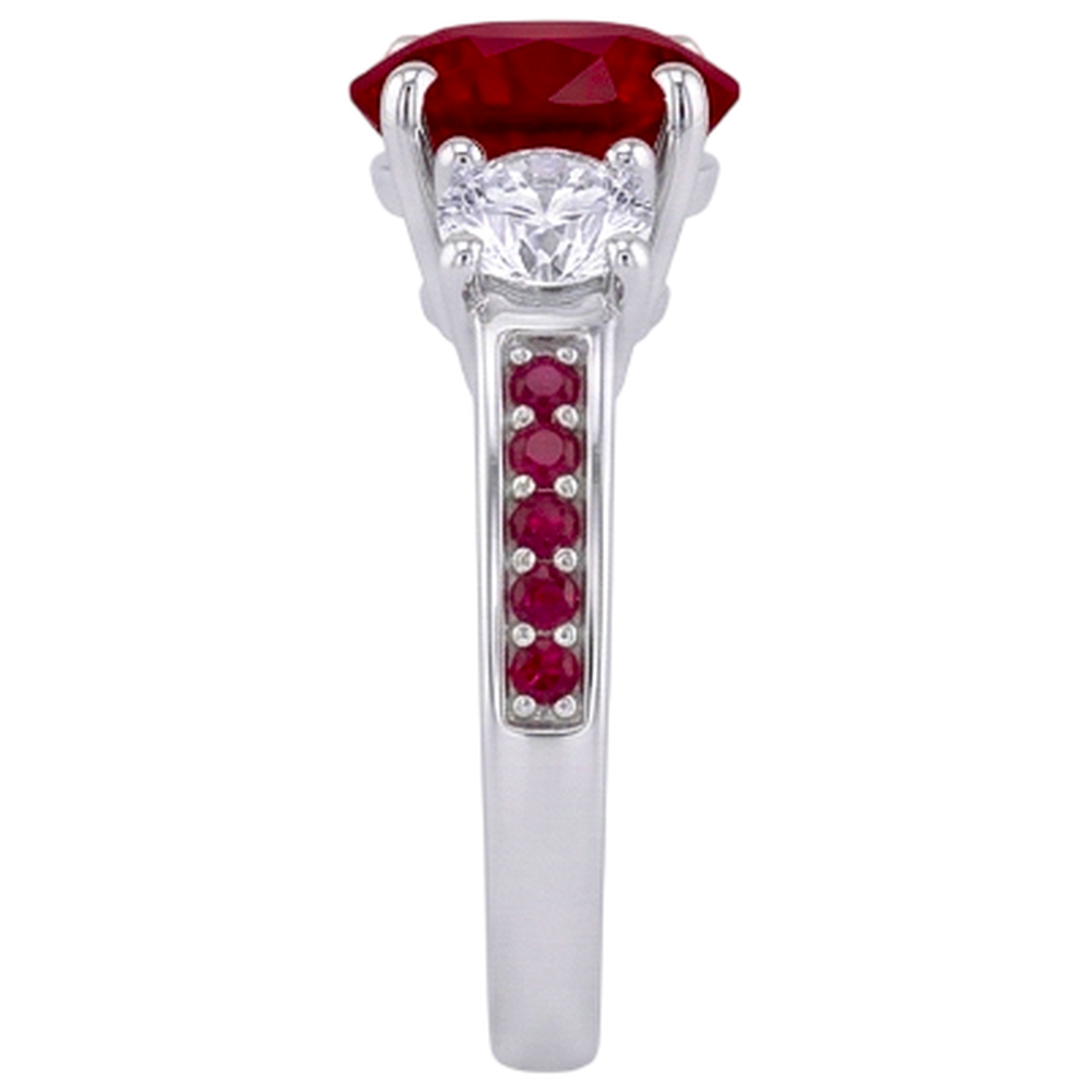Natural Earth Mined Diamond Ring 1.07 Carats Burmese Ruby Women Jewellery New