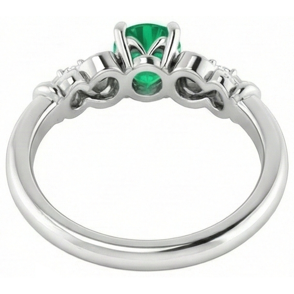 Natural Earth Mined DIAMOND ( NOT LAB GROWN ) Ring 1.10 Carats Green Emerald Vintage Style Jewellery