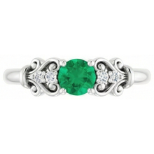 Natural Earth Mined DIAMOND ( NOT LAB GROWN ) Ring 1.10 Carats Green Emerald Vintage Style Jewellery