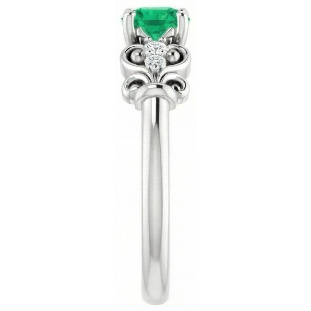 Natural Earth Mined DIAMOND ( NOT LAB GROWN ) Ring 1.10 Carats Green Emerald Vintage Style Jewellery