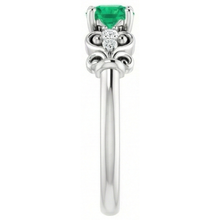 Natural Earth Mined DIAMOND ( NOT LAB GROWN ) Ring 1.10 Carats Green Emerald Vintage Style Jewellery