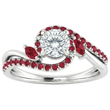Natural Earth Mined Diamond Ring 1.65 Carats Burmese Ruby Women Jewellery