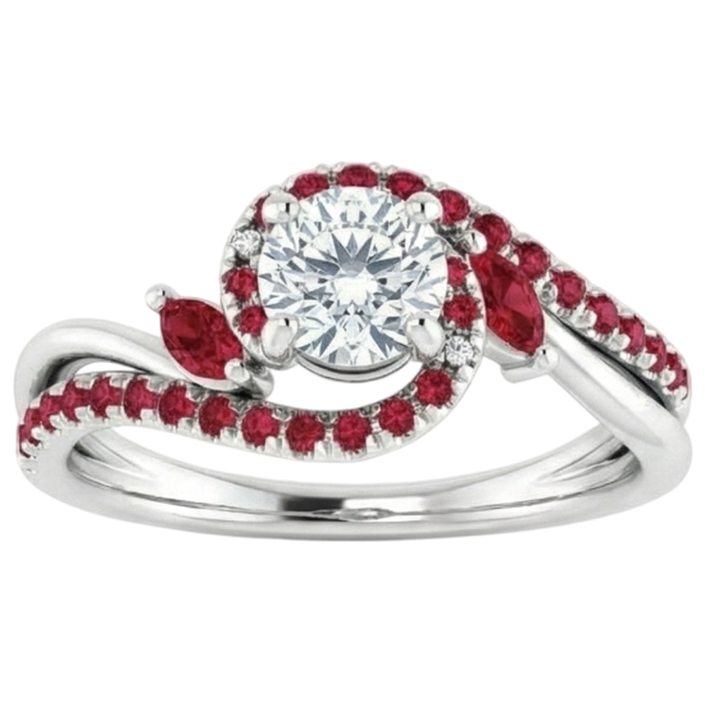 Natural Earth Mined Diamond Ring 1.65 Carats Burmese Ruby Women Jewellery