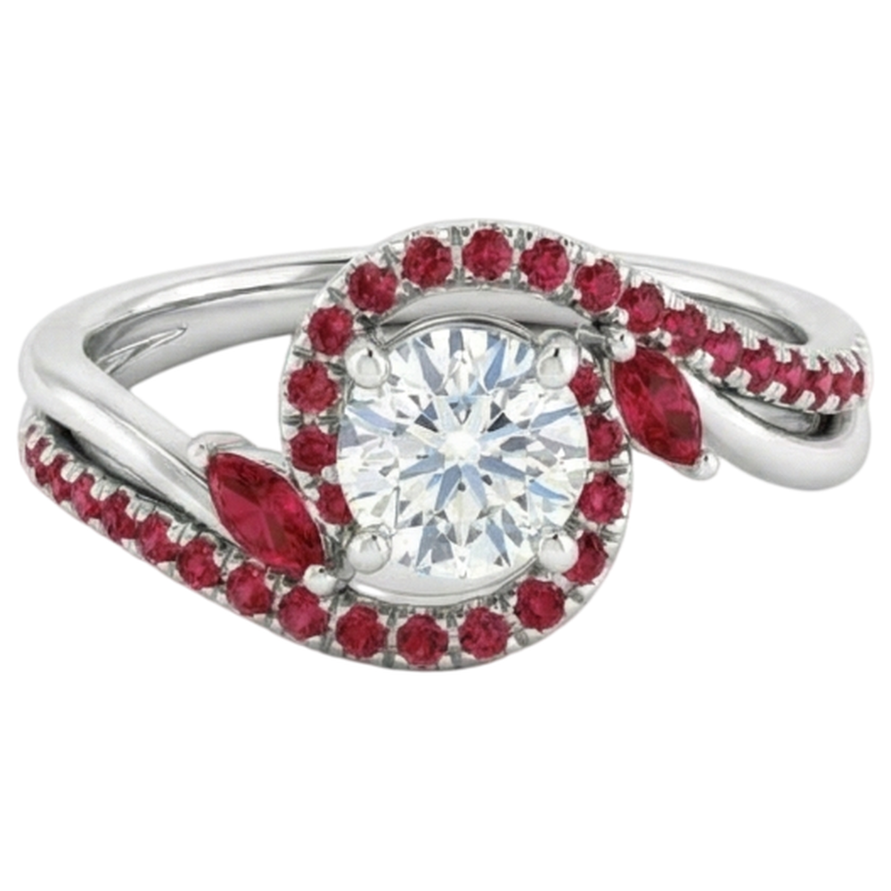 Natural Earth Mined Diamond Ring 1.65 Carats Burmese Ruby Women Jewellery
