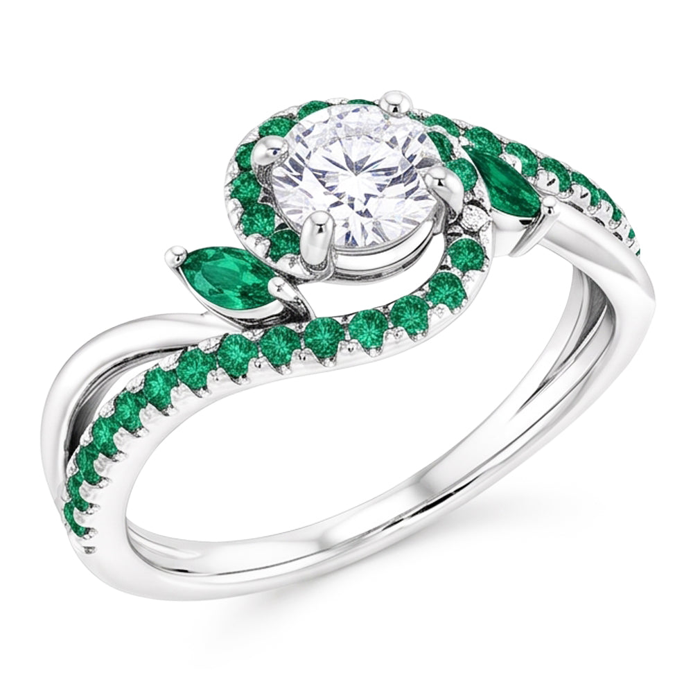 Natural Earth Mined Diamond Ring 1.65 Carats Emeralds Jewellery New