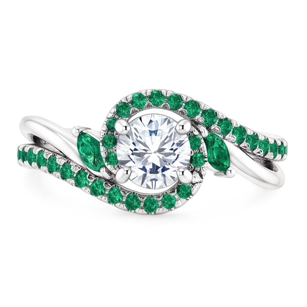 Natural Earth Mined Diamond Ring 1.65 Carats Emeralds Jewellery New