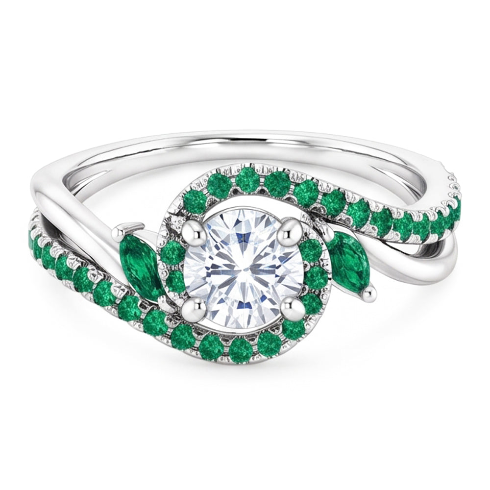 Natural Earth Mined Diamond Ring 1.65 Carats Emeralds Jewellery New