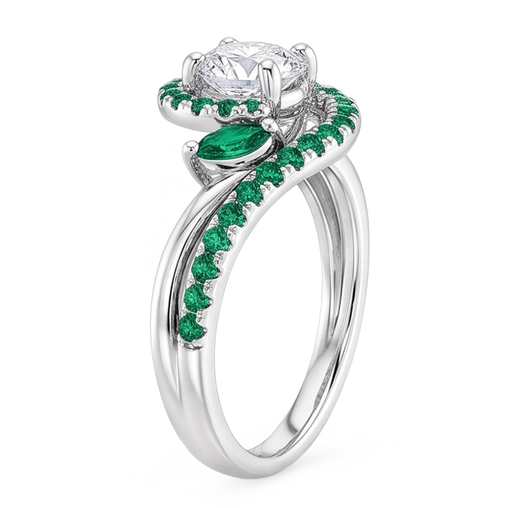 Natural Earth Mined Diamond Ring 1.65 Carats Emeralds Jewellery New